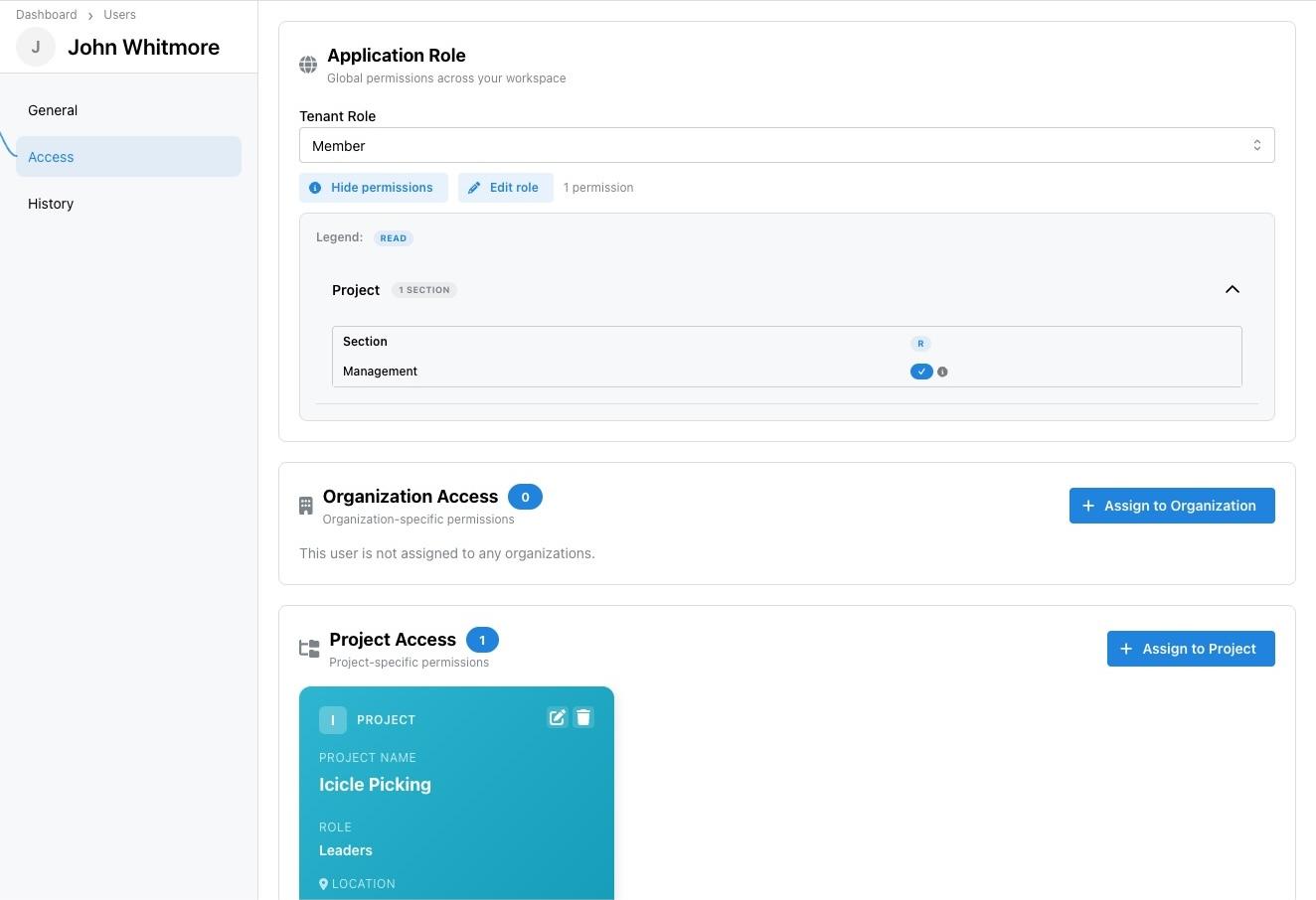 User Permission View
